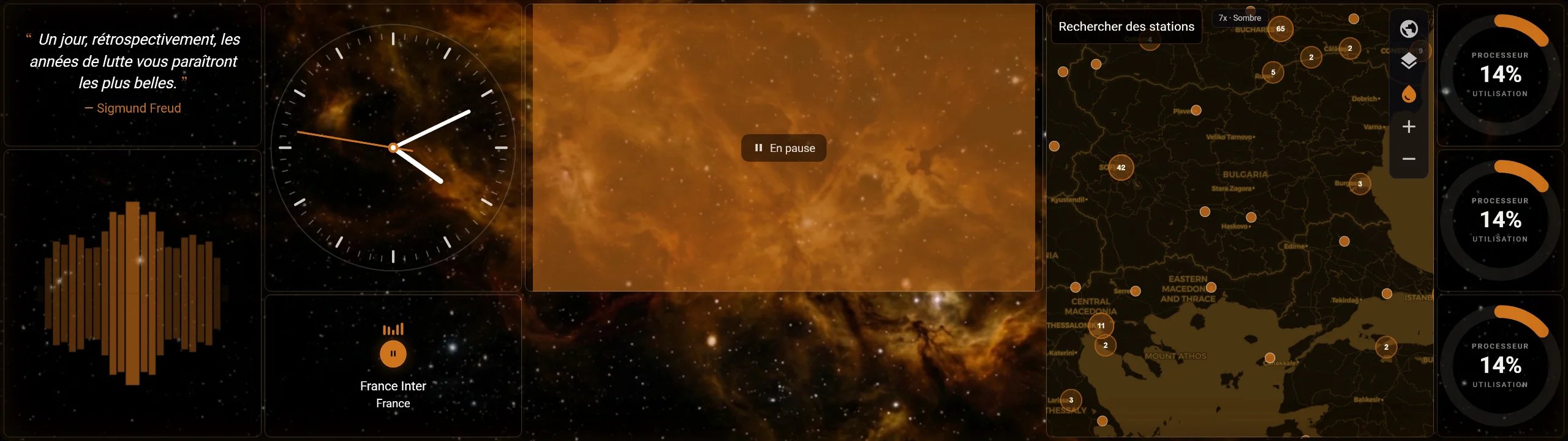 Amber Nebula theme preview