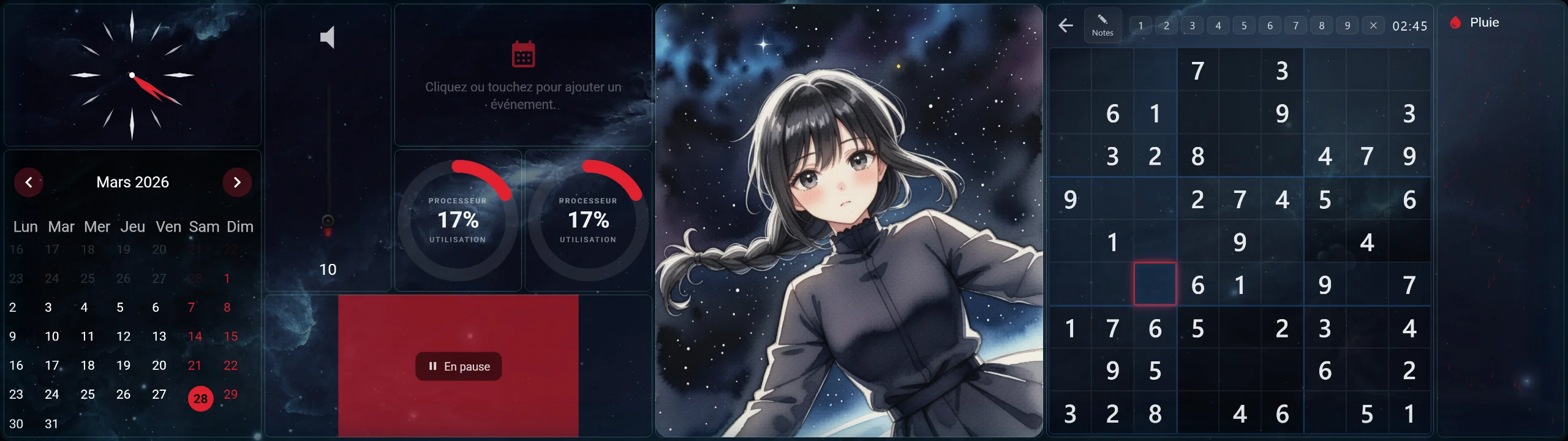 Crimson Nebula theme preview